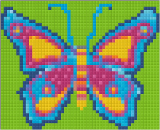 Butterfly Blue-Yellow - 1 Baseplate PixelHobby Mini-mosaic Kit